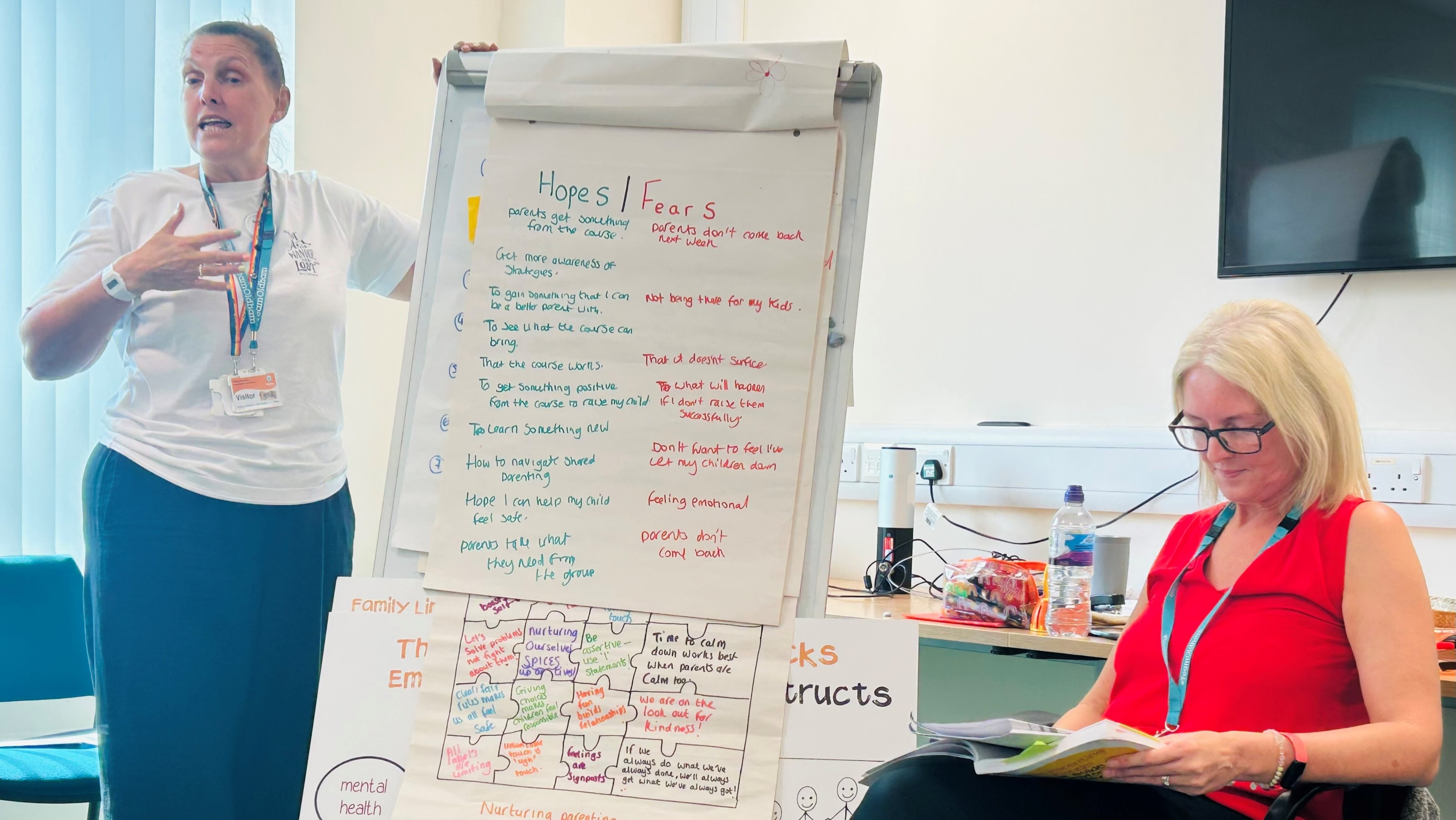 Joanna Bird and Nicola Carnes running the parenting course